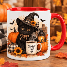 Load image into Gallery viewer, Whiskers &amp; Brews | Color Accent Mug
