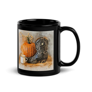 Country Cozy Black Mug