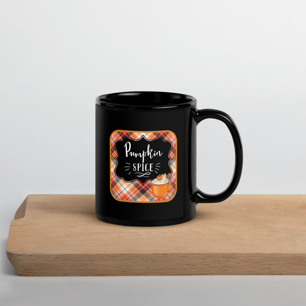 Yellow Red Plaid Black Mug