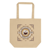 Load image into Gallery viewer, A cream canvas tote bag with a vintage-style coffee cup graphic reading 'Chiefy's Cup Coffee Co. 2020 Premium Coffee'

