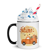 Load image into Gallery viewer, Hello Autumn White Colored Rim Mug
