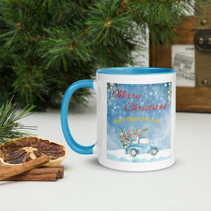 Merry Christmas White Colored Rim Mug