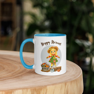 Happy Harvest White Colored Rim Mug