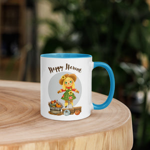 Happy Harvest White Colored Rim Mug