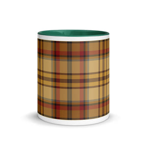 Yellow Plaid White Colored Rim Mug