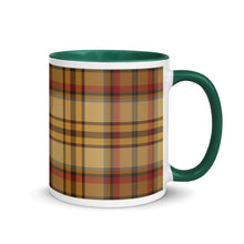 Load image into Gallery viewer, Yellow Plaid White Colored Rim Mug
