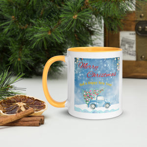 Merry Christmas White Colored Rim Mug