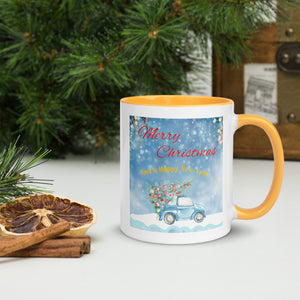 Merry Christmas White Colored Rim Mug