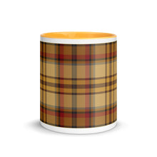 Load image into Gallery viewer, Yellow Plaid White Colored Rim Mug
