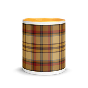 Yellow Plaid White Colored Rim Mug