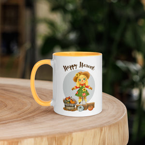 Happy Harvest White Colored Rim Mug