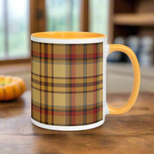 Load image into Gallery viewer, Yellow Plaid White Colored Rim Mug
