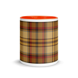 Yellow Plaid White Colored Rim Mug