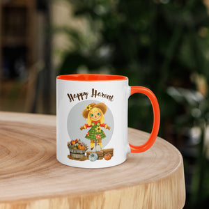 Happy Harvest White Colored Rim Mug