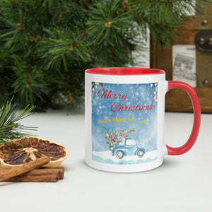 Merry Christmas White Colored Rim Mug