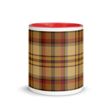 Load image into Gallery viewer, Yellow Plaid White Colored Rim Mug
