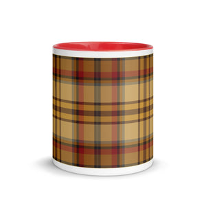 Yellow Plaid White Colored Rim Mug