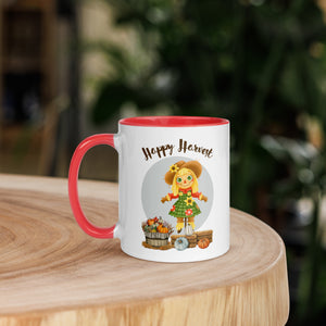 Happy Harvest White Colored Rim Mug