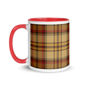 Yellow Plaid White Colored Rim Mug