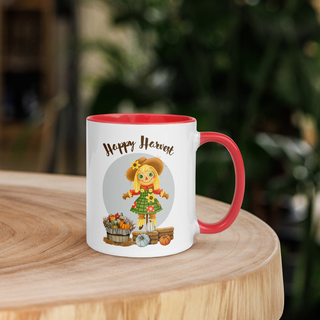 Happy Harvest White Colored Rim Mug