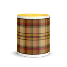 Load image into Gallery viewer, Yellow Plaid White Colored Rim Mug
