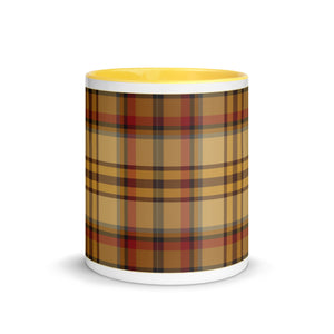 Yellow Plaid White Colored Rim Mug