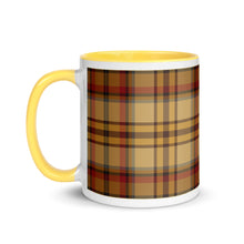 Load image into Gallery viewer, Yellow Plaid White Colored Rim Mug
