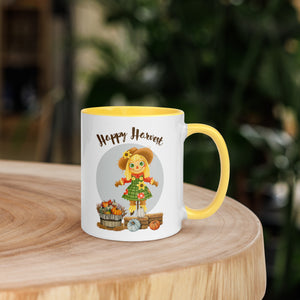 Happy Harvest White Colored Rim Mug