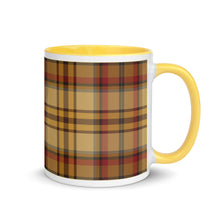 Load image into Gallery viewer, Yellow Plaid White Colored Rim Mug
