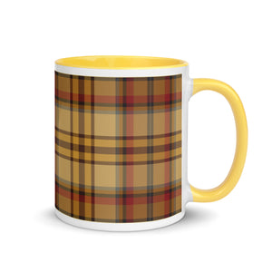 Yellow Plaid White Colored Rim Mug