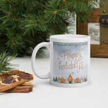 Load image into Gallery viewer, Happy Holidays Gingerbread White Mug
