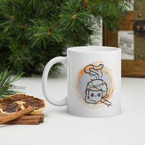 Funny Kitty Christmas White Mug