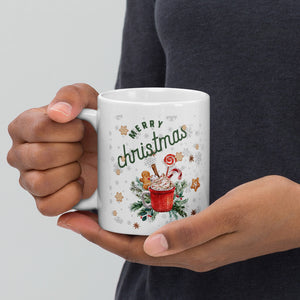 Snowflake Merry Christmas White Mug