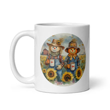 Load image into Gallery viewer, Scarecrow and Sunflower White Mug
