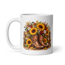 Load image into Gallery viewer, Boots &amp; Blooms – Rustic Country Coffee Mug
