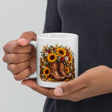 Load image into Gallery viewer, Boots &amp; Blooms – Rustic Country Coffee Mug
