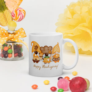 Gnome Thanksgiving White Mug