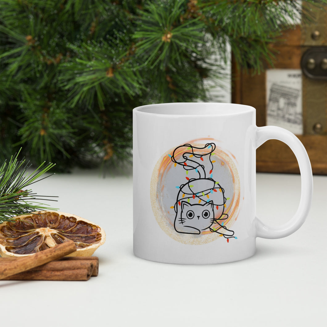 Funny Kitty Christmas White Mug