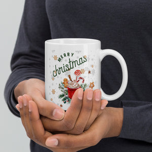 Snowflake Merry Christmas White Mug