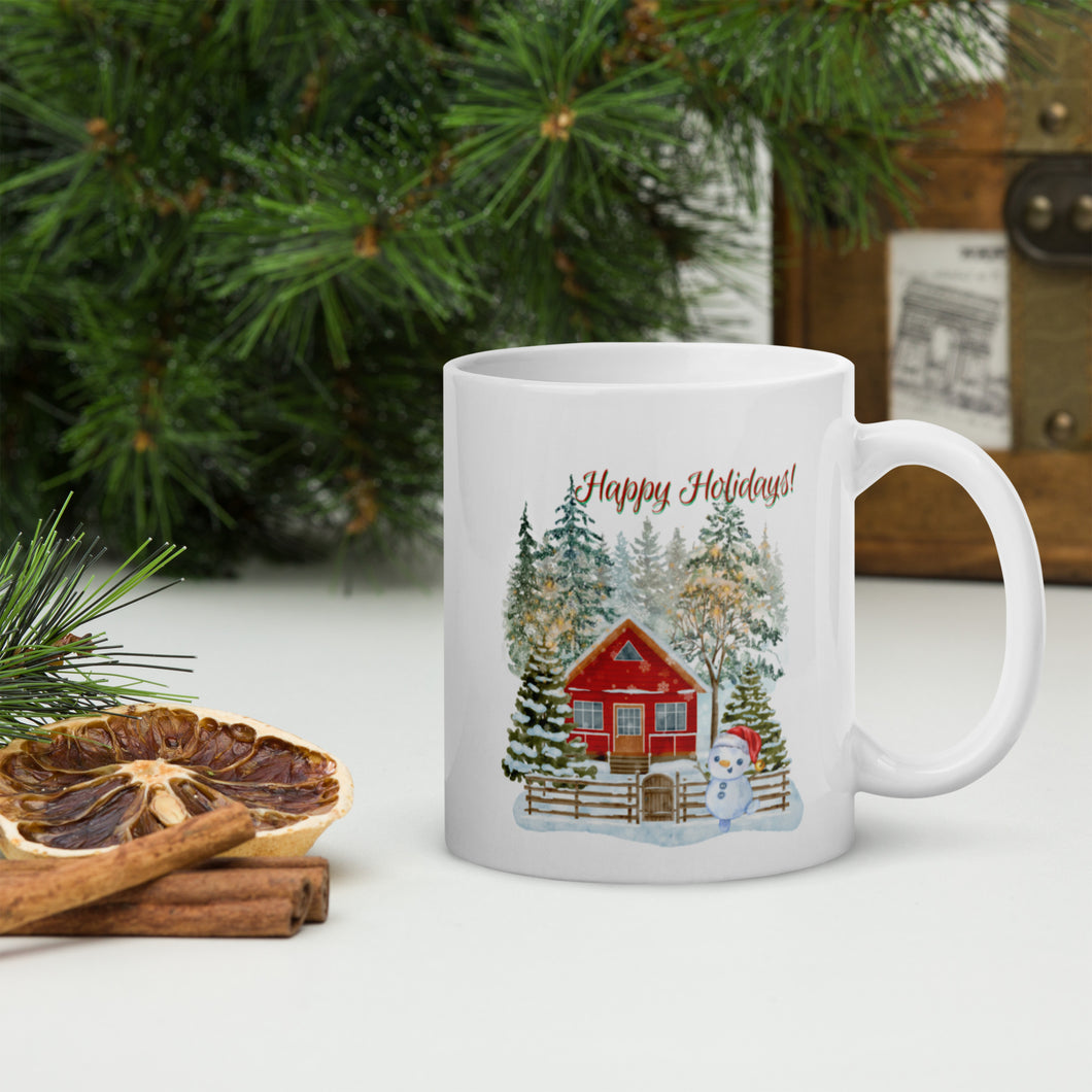 Snowman Holiday  White Mug